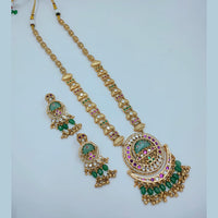 Lucentarts Jewellery Elegant Pota Stone And Pearl Long Necklace Set