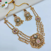 Lucentarts Jewellery Designer Pota Stone And Austrian Stone Pearl Necklace Set