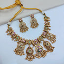 Lucentarts Jewellery Designer Pota Stone And Pearl Necklace Set