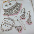 Lucentarts Jewellery Premium Kundan And Beads Semi Bridal Necklace Set for Women