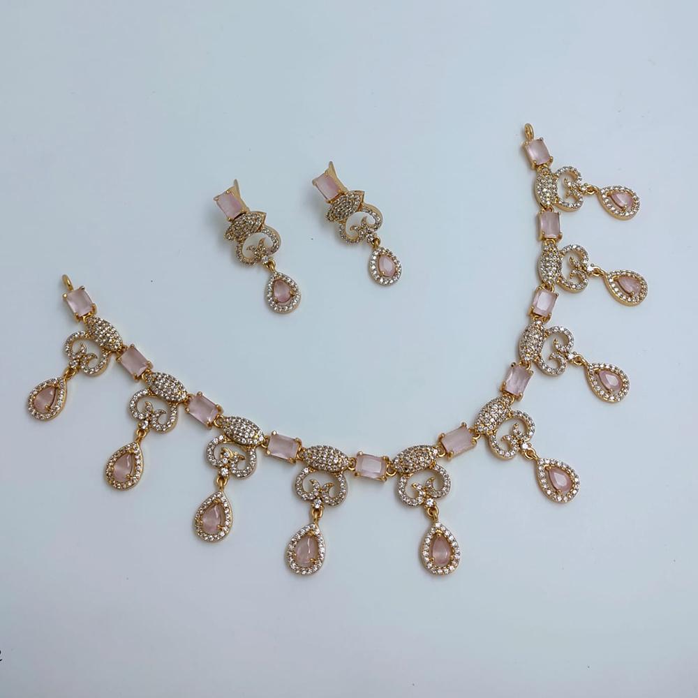 Lucentarts Jewellery Sparkling American Diamond Necklace Set for Women