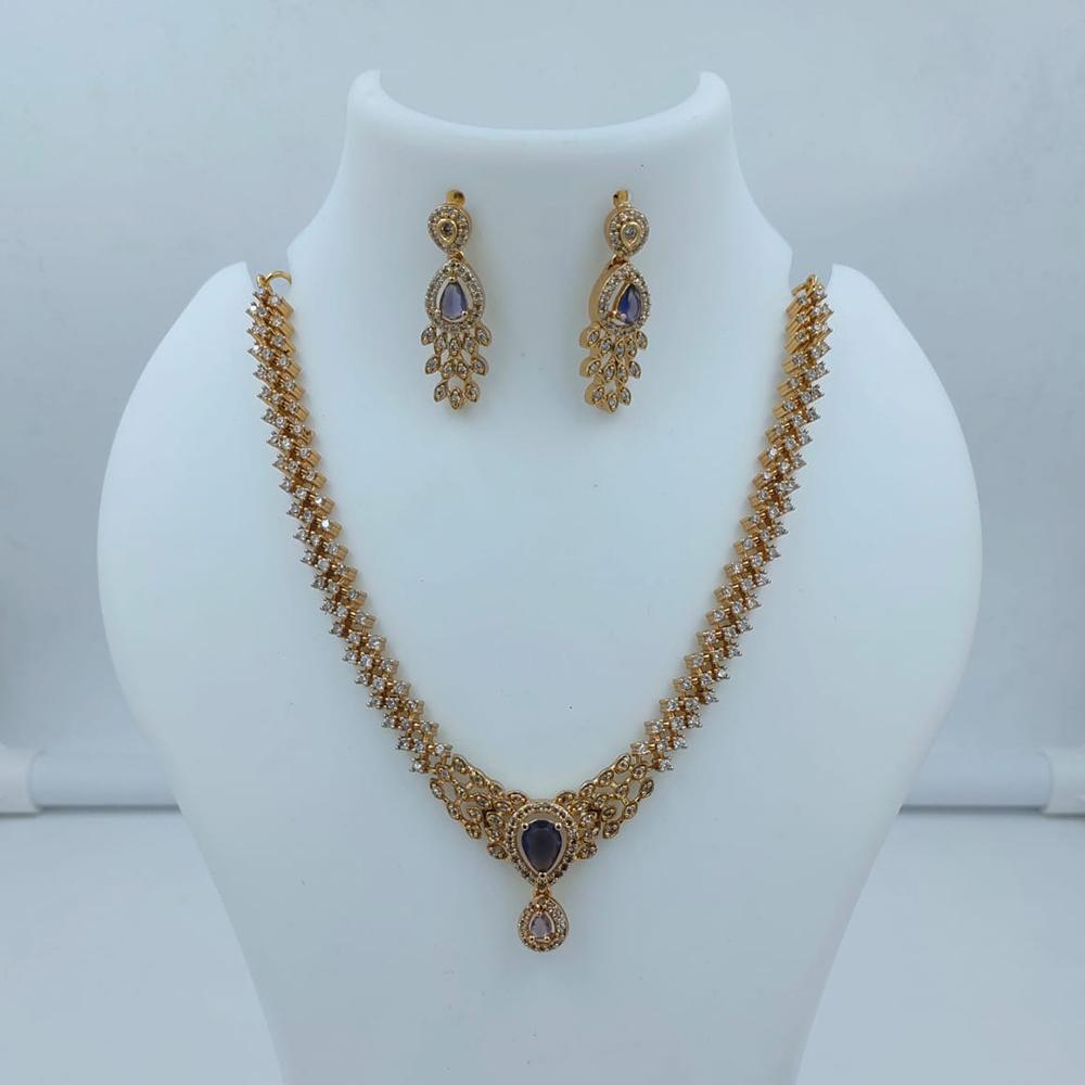 Lucentarts Jewellery Sparkling American Diamond Necklace Set for Women