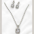 Lucentarts Jewellery Sparkling American Diamond Necklace Set for Women