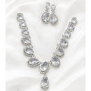 Lucentarts Jewellery Sparkling American Diamond Necklace Set for Women