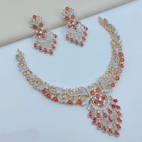 Lucentarts Jewellery Sparkling American Diamond Necklace Set for Women