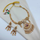 Lucentarts Jewellery Premium Pota Stone And Pearl Necklace Set