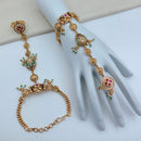 Lucentarts Jewellery Royal Look Pota Stone And Pearl Hand Harness