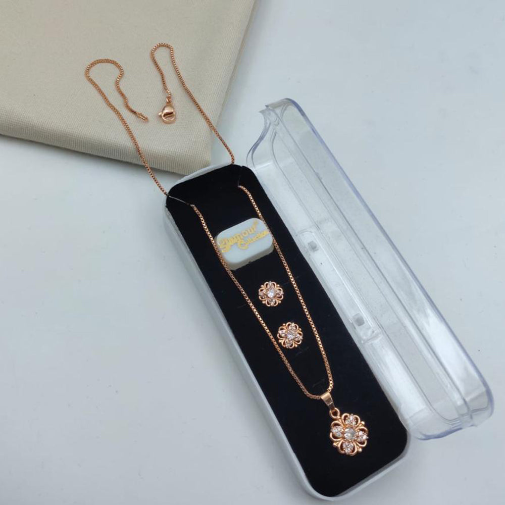Lucentarts Jewellery Gold Plated Austrian Stone Chain Pendant