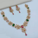 Lucentarts Jewellery Sparkling American Diamond Necklace Set for Women