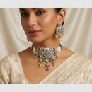 Lucentarts Jewellery Designer Polki Kundan Stone And Beads Choker Necklace Set