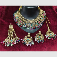 Lucentarts Jewellery Designer Polki Kundan Stone And Beads Choker Necklace Set