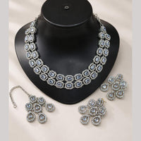 Lucentarts Jewellery Sparkling American Diamond Necklace Set for Women