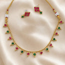 Lucentarts Jewellery Gold Plated Pota Stone Choker Necklace Set
