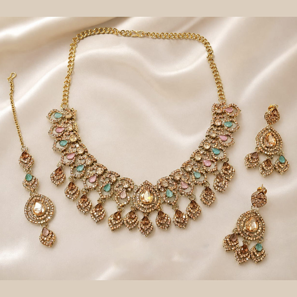 Lucentarts Jewellery Designer Austrian And Crystal Stone Necklace Set