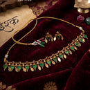 Lucentarts Jewellery Classic Pota Stone Gold Plated Coin Necklace Set