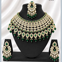 Lucentarts Jewellery Kundan Stone And Beads Choker Necklace Set for Women