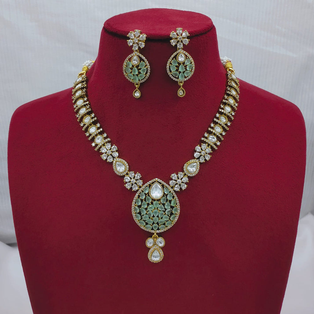 Lucentarts Jewellery Sparkling American Diamond Necklace Set for Women