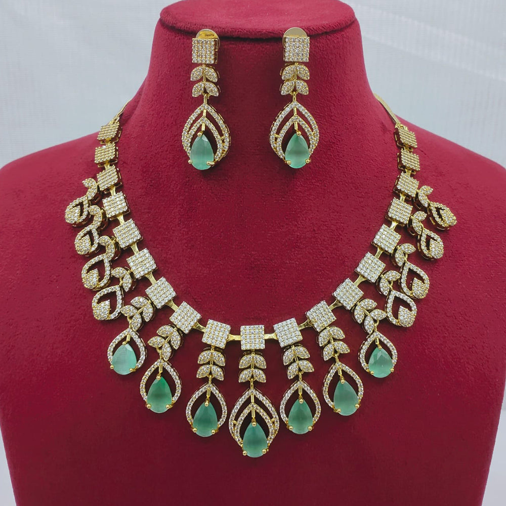 Lucentarts Jewellery Sparkling American Diamond Necklace Set for Women