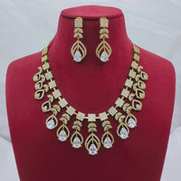 Lucentarts Jewellery Sparkling American Diamond Necklace Set for Women