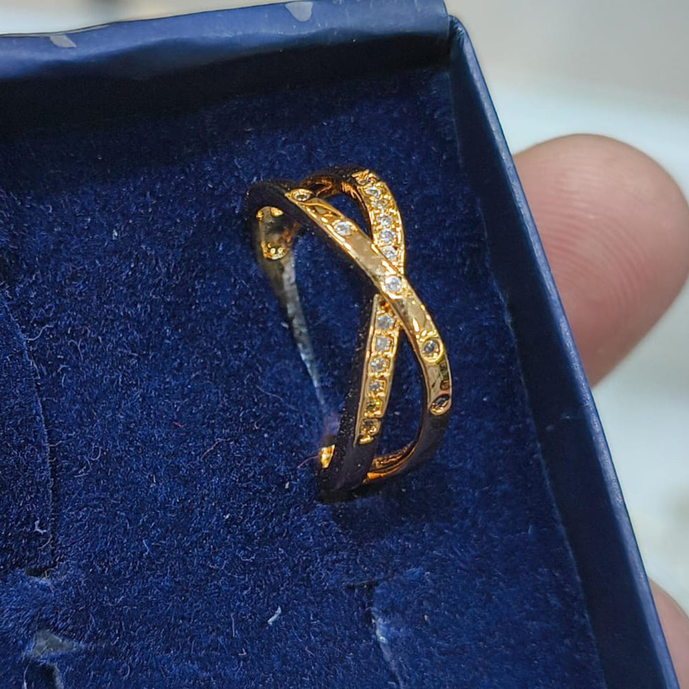 Lucentarts Jewellery Gold Plated Austrian Stone Ring