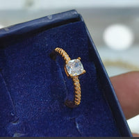 Lucentarts Jewellery Gold Plated Austrian Stone Ring