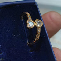 Lucentarts Jewellery Gold Plated Austrian Stone Heart Shape Ring