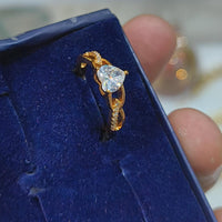 Lucentarts Jewellery Gold Plated Austrian Stone Heart Shape Ring