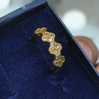 Lucentarts Jewellery Gold Plated Austrian Stone Shape Ring