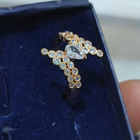 Lucentarts Jewellery Gold Plated Austrian Stone Ring