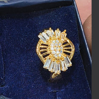 Lucentarts Jewellery Gold Plated Austrian Stone Ring