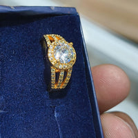 Lucentarts Jewellery Gold Plated Austrian Stone Ring