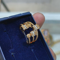 Lucentarts Jewellery Gold Plated Austrian Stone Ring