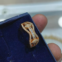 Lucentarts Jewellery Gold Plated Austrian Stone Ring