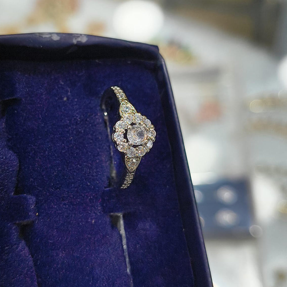 Lucentarts Jewellery Silver Plated Austrian Stone Ring