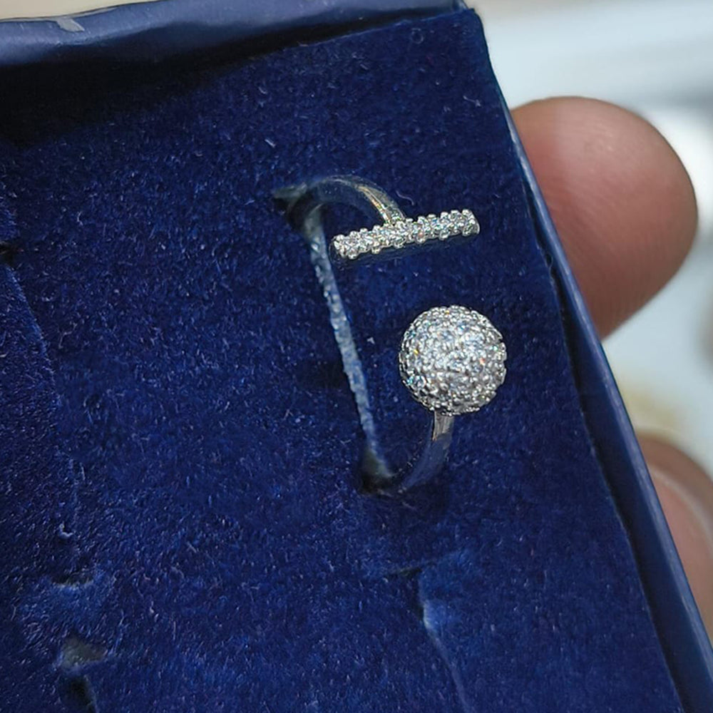 Lucentarts Jewellery Silver Plated Austrian Stone Ring