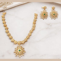 Lucentarts  Jewellery Royal Austrian Stone Pearl Designer Necklace Set