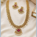 Lucentarts Jewellery Gold Plated American Diamond Necklace Set
