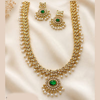 Lucentarts Jewellery Gold Plated American Diamond Necklace Set