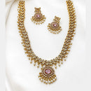 Lucentarts Jewellery Gold Plated American Diamond Necklace Set