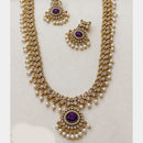 Lucentarts Jewellery Gold Plated American Diamond Necklace Set