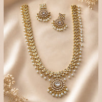 Lucentarts Jewellery Gold Plated American Diamond Necklace Set