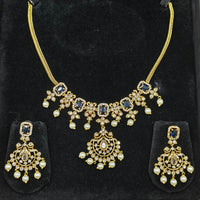 Lucentarts Jewellery Gold Plated American Diamond Necklace Set