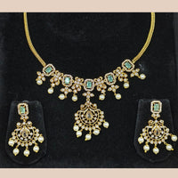 Lucentarts Jewellery Gold Plated American Diamond Necklace Set