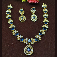Lucentarts Jewellery Gold Plated American Diamond Necklace Set