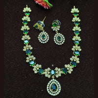 Lucentarts Jewellery Gold Plated American Diamond Necklace Set