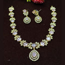 Lucentarts Jewellery Gold Plated American Diamond Necklace Set