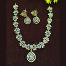 Lucentarts Jewellery Gold Plated American Diamond Necklace Set