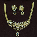 Lucentarts Jewellery Gold Plated American Diamond Necklace Set