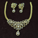 Lucentarts Jewellery Gold Plated American Diamond Necklace Set