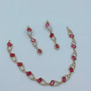 Lucentarts Jewellery Gold Plated American Diamond Necklace Set